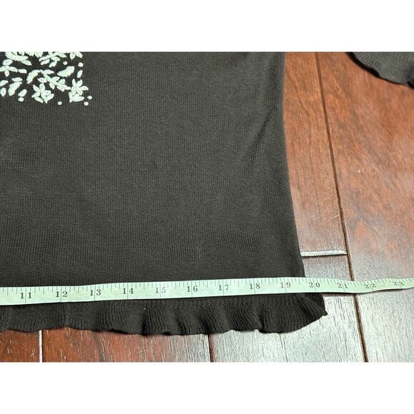 Sundance Womens Embroidered Cardigan Sweater Size Large Front Button 3/4 Sleeves - Picture 13 of 14